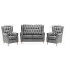 Polstergarnitur 2-1-1 Grau/Grau Webstoff Inas | Grau