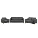 Polstergarnitur 3-2-1 Grau/Dunkelgrau Webstoff Inas | Grau