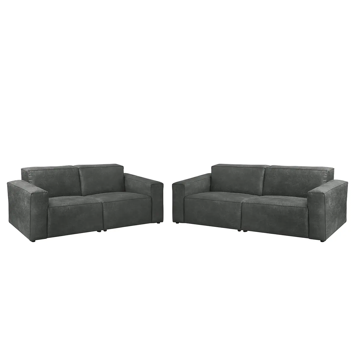 Polstergarnitur 3-2 Grau/Dunkelgrau Microfaser Pina | Grau