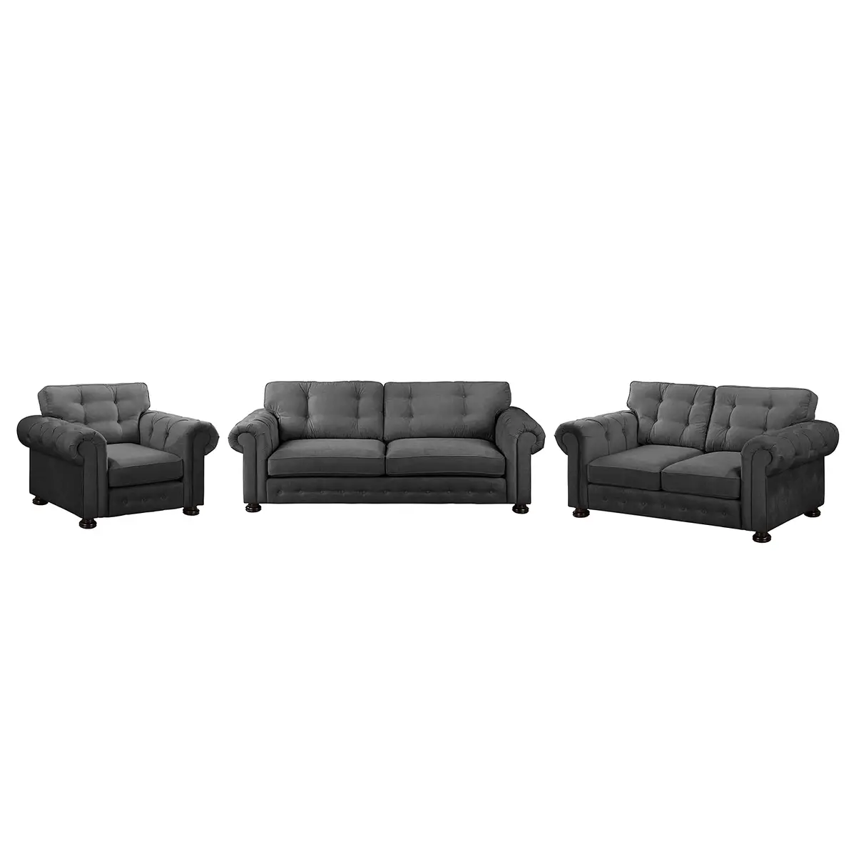 Polstergarnitur Marau 3-2-1 Grau/Grau Webstoff Glamour | Grau