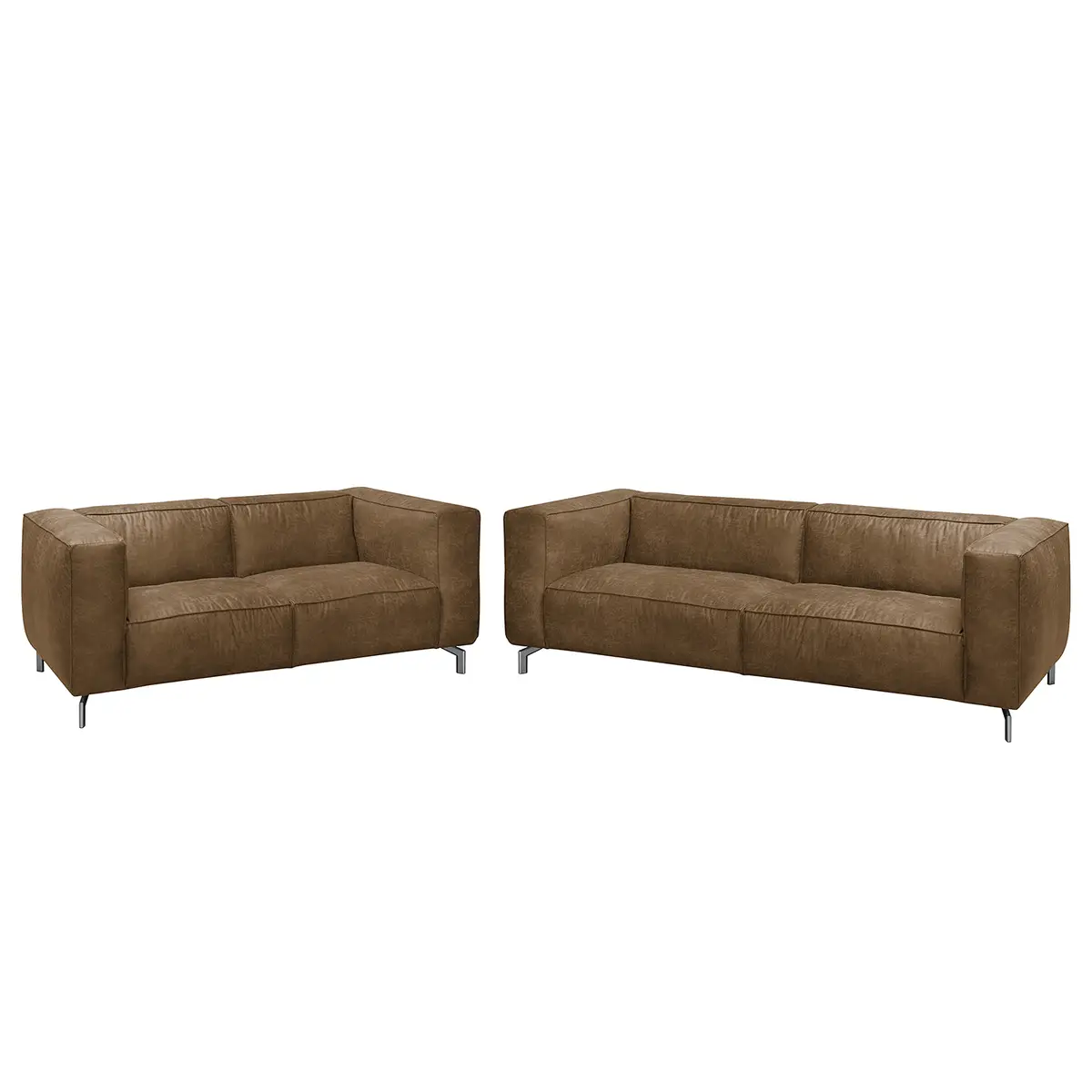 Polstergarnitur 3-2 Braun/Camel Webstoff Industrial | Braun