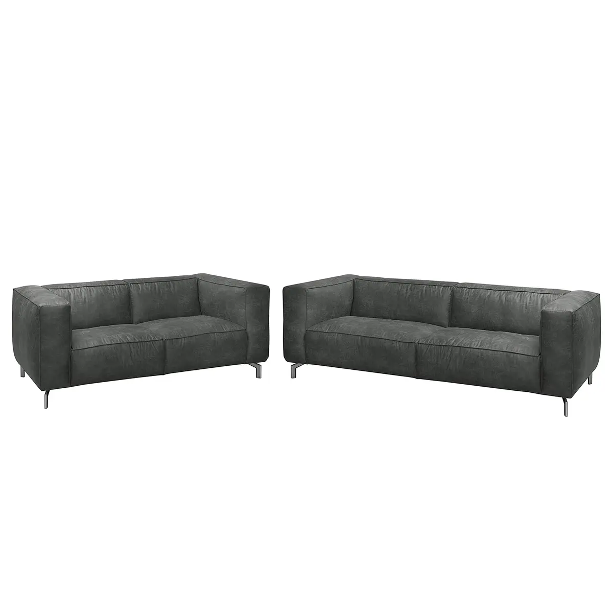 Polstergarnitur 3-2 Grau/Dunkelgrau Webstoff Industrial | Grau