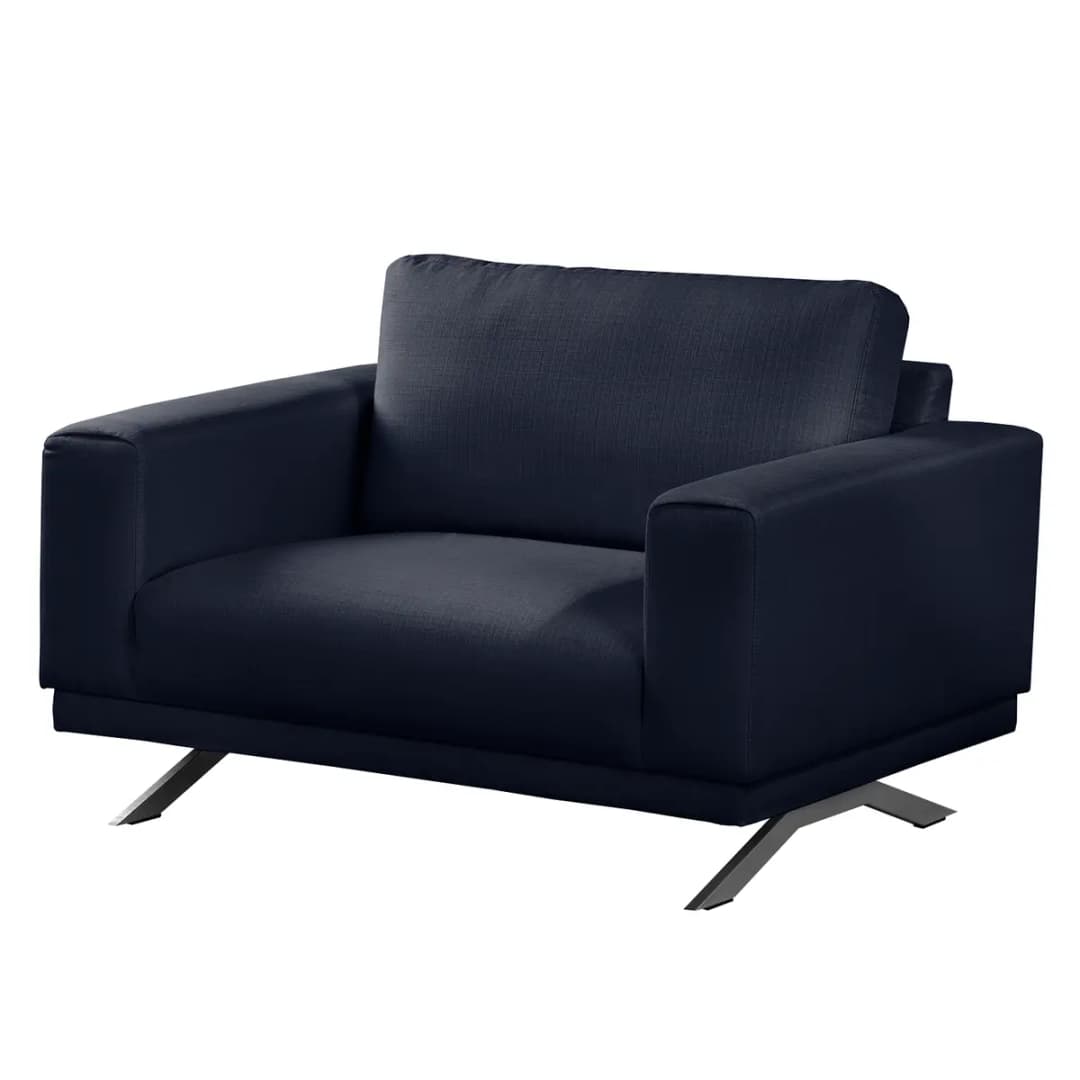 Polstergarnitur 3-2-1 Blau/Dunkelblau Webstoff Modern | Blau