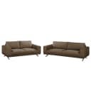 Polstergarnitur 3-2 Braun/Muskat Webstoff Modern | Braun