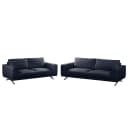 Polstergarnitur 3-2 Blau/Dunkelblau Webstoff Modern | Blau