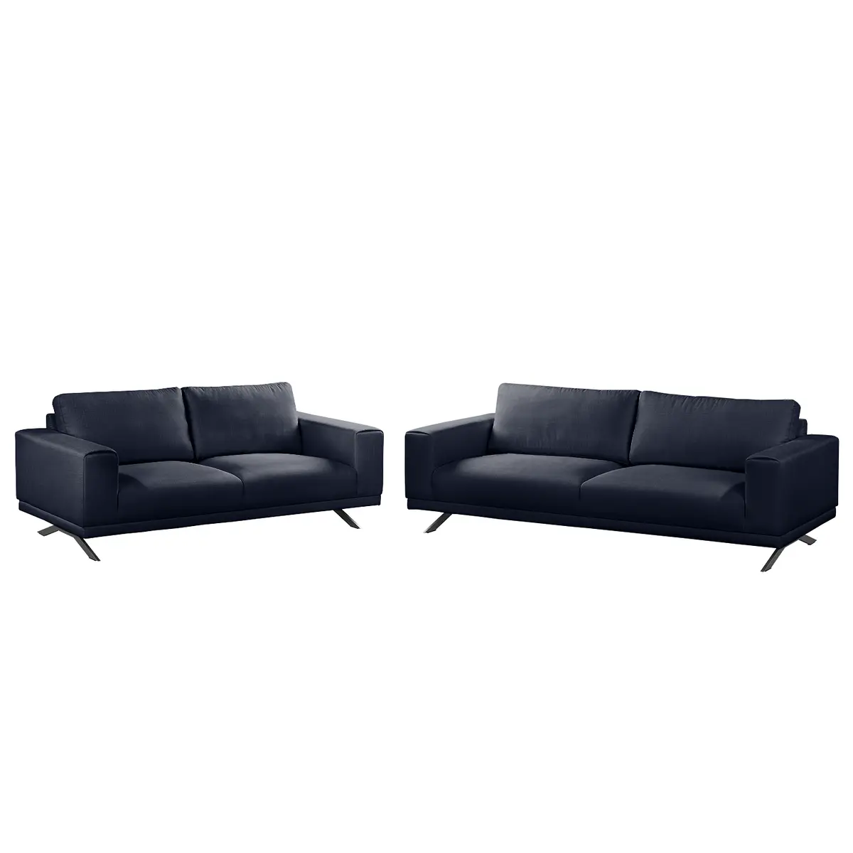 Polstergarnitur 3-2 Blau/Dunkelblau Webstoff Modern | Blau