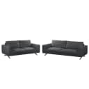 Polstergarnitur 3-2 Grau/Hellanthrazit Webstoff Modern | Grau