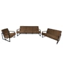 Polstergarnitur Rhode 3-2-1 Braun/Cubanit Webstoff Industrial
