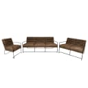 Polstergarnitur 3-2-1 Braun/Cubanit Webstoff Industrial | Braun
