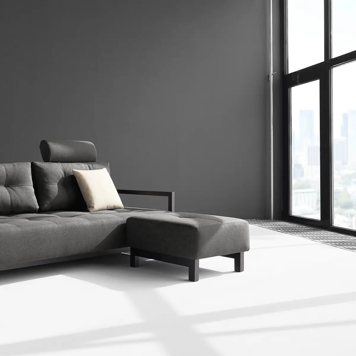 Polsterhocker Bifrost | Grau