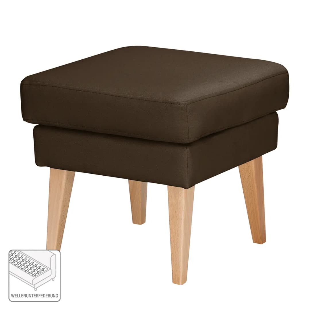 Polsterhocker Strukturstoff | Braun