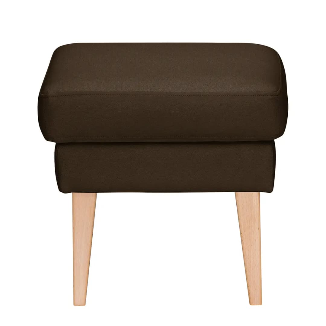 Polsterhocker Strukturstoff | Braun