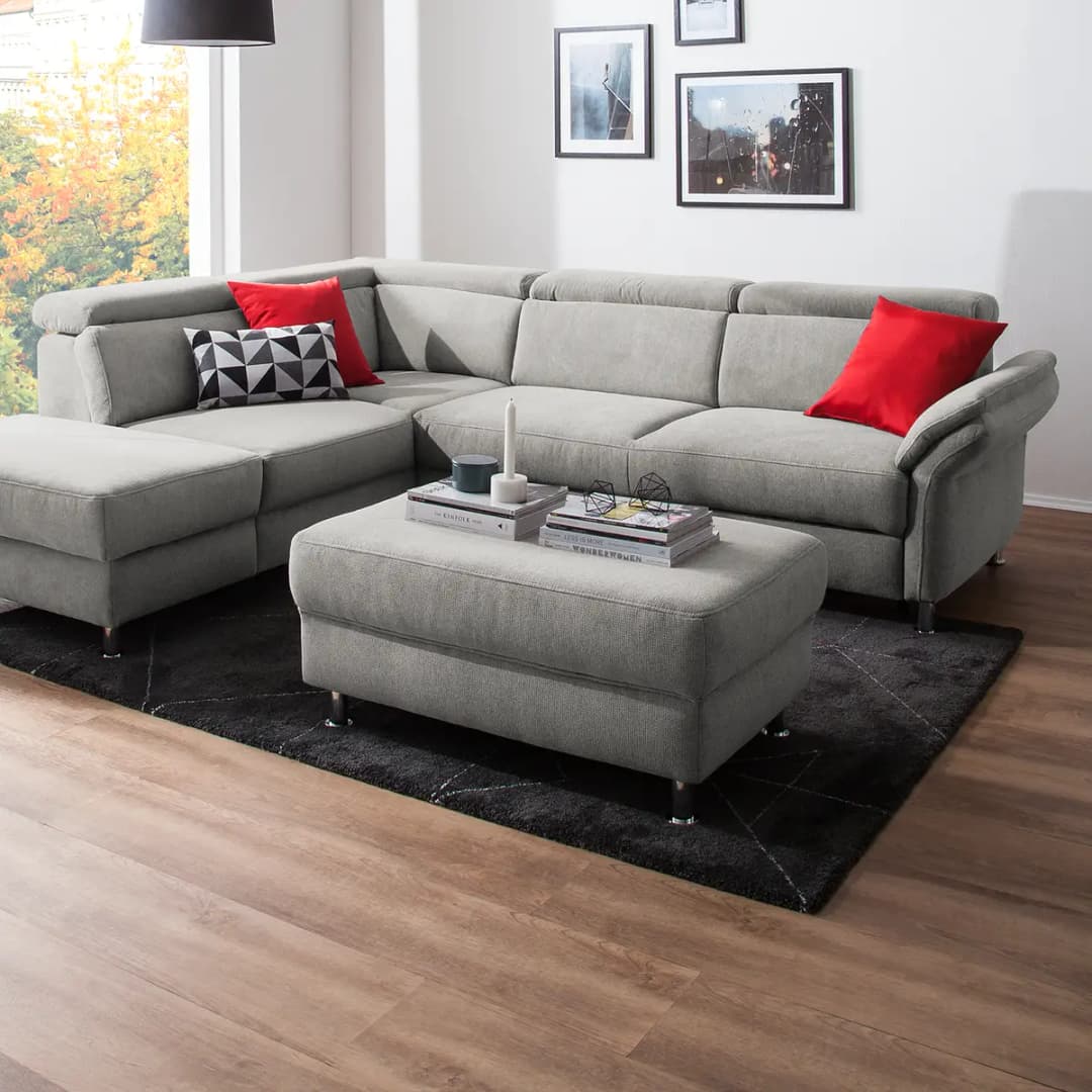 Polsterhocker Calang | Grau