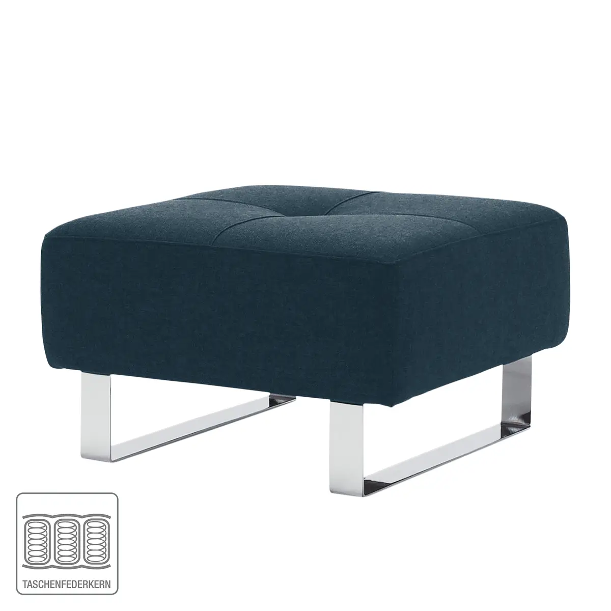 Polsterhocker Webstoff Blau | Blau