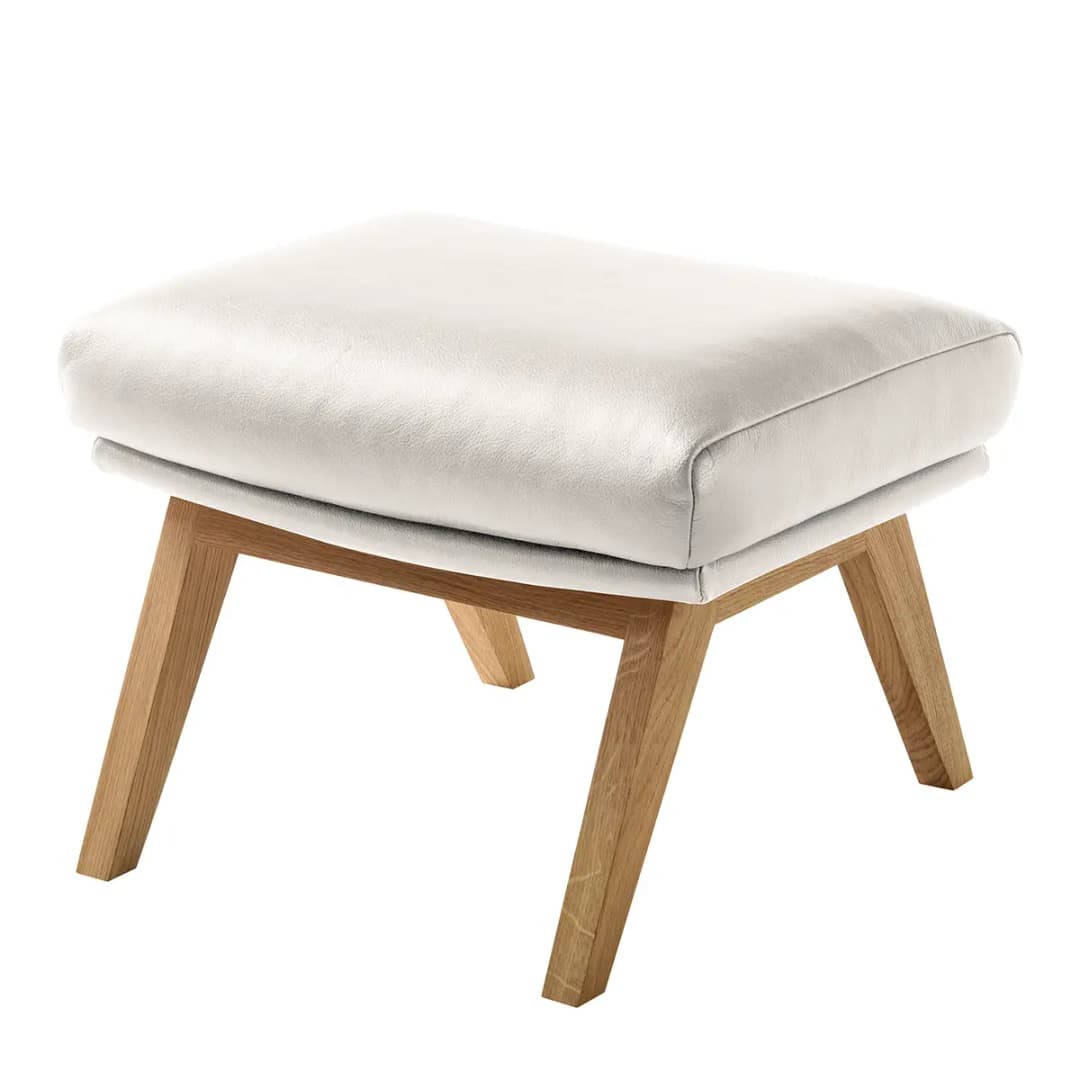 Hocker mit Holzfüßen | Weiß