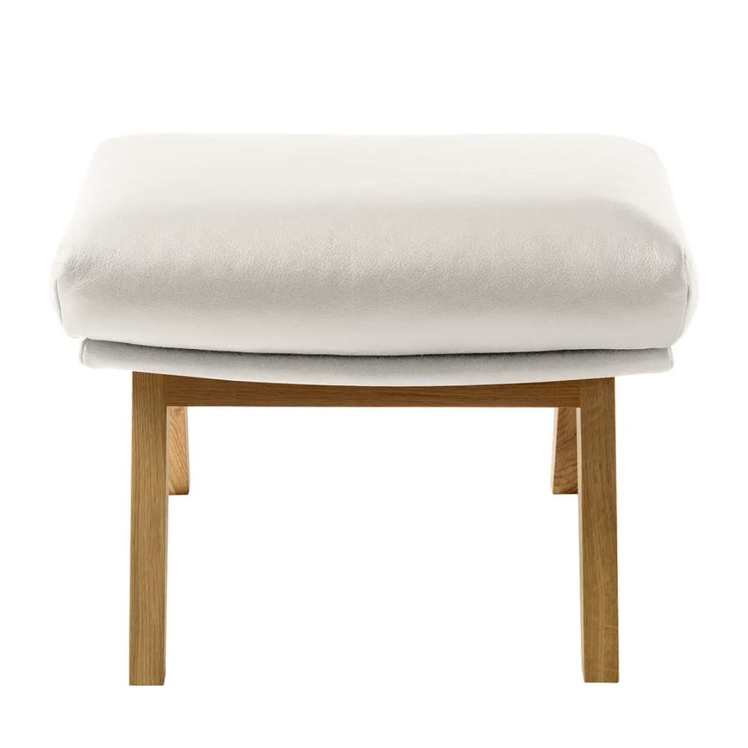 Hocker mit Holzfüßen | Weiß