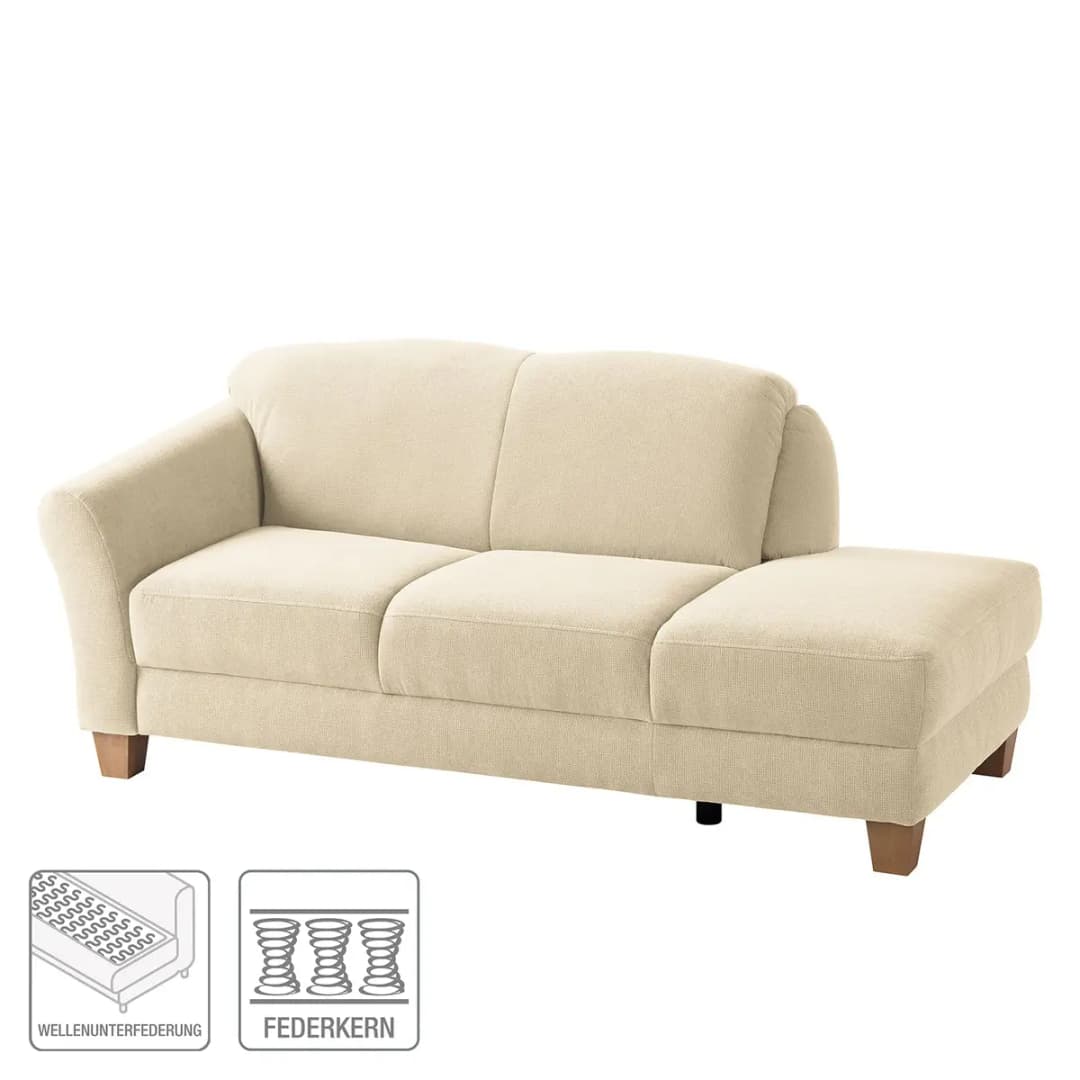 Recamiere Webstoff Beige/Creme | Beige