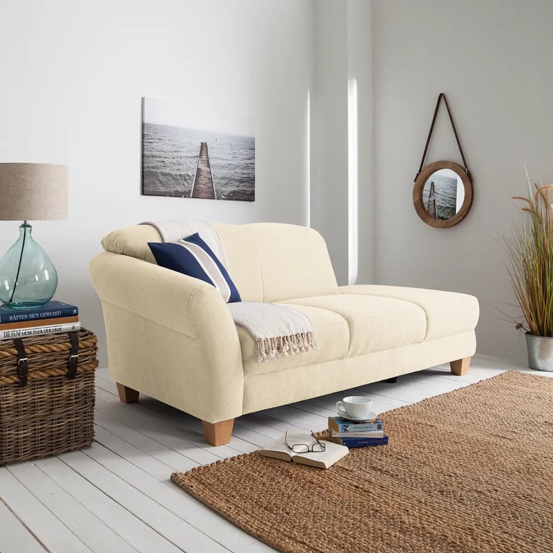 Recamiere Webstoff Beige/Creme | Beige
