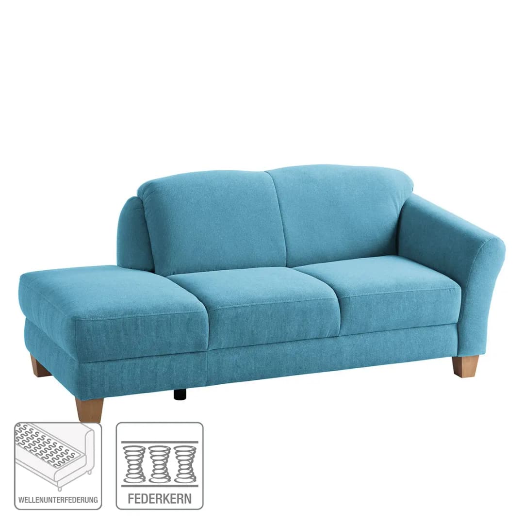 Recamiere Webstoff Blau/Hellblau | Blau
