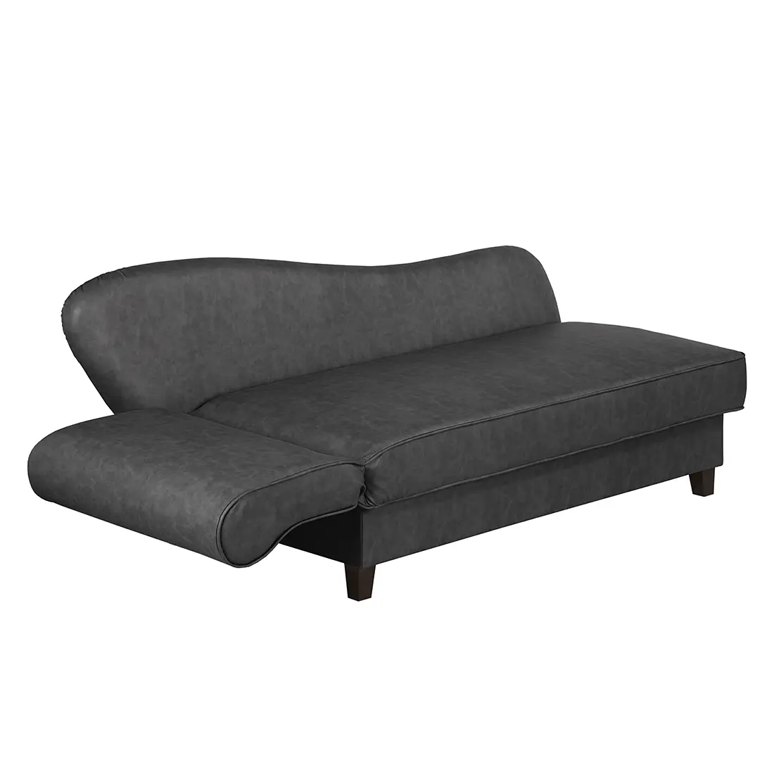 Recamiere Kunstleder Grau/Anthrazit | Grau