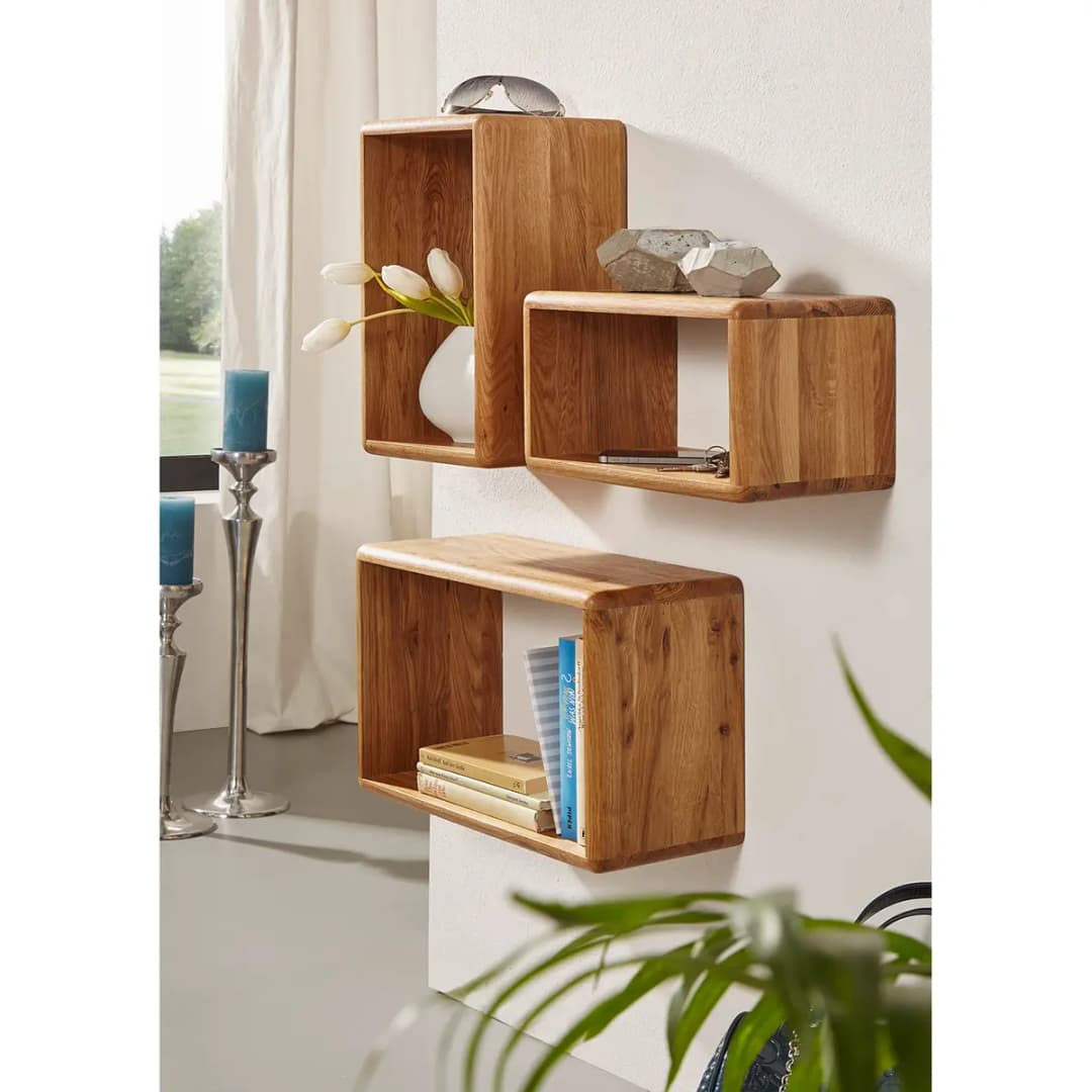 Wandregal Anamur 3er-Set | Braun