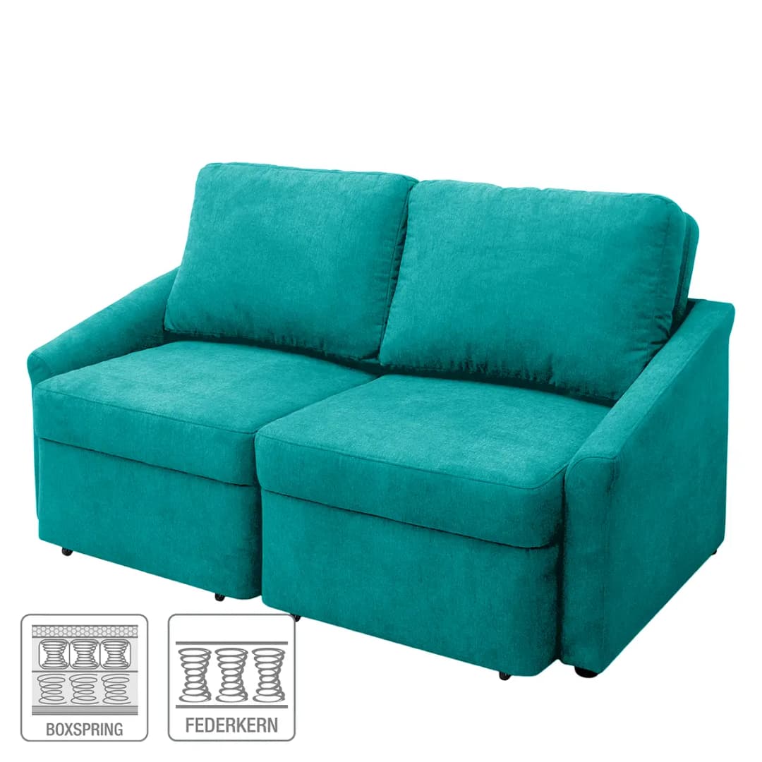 Boxspring-Schlafsofa Befasy | Türkis