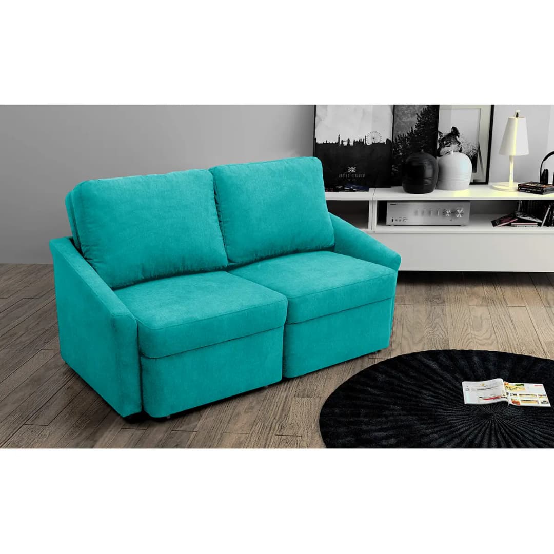 Boxspring-Schlafsofa Befasy | Türkis