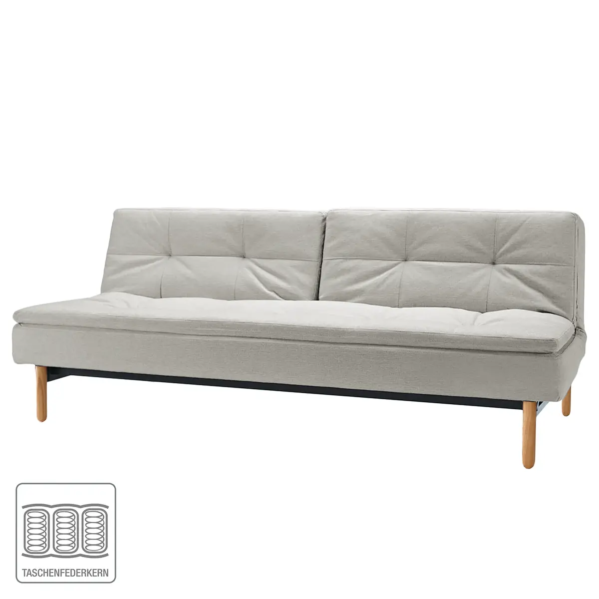 Schlafsofa Webstoff Grau/Weiß | Grau