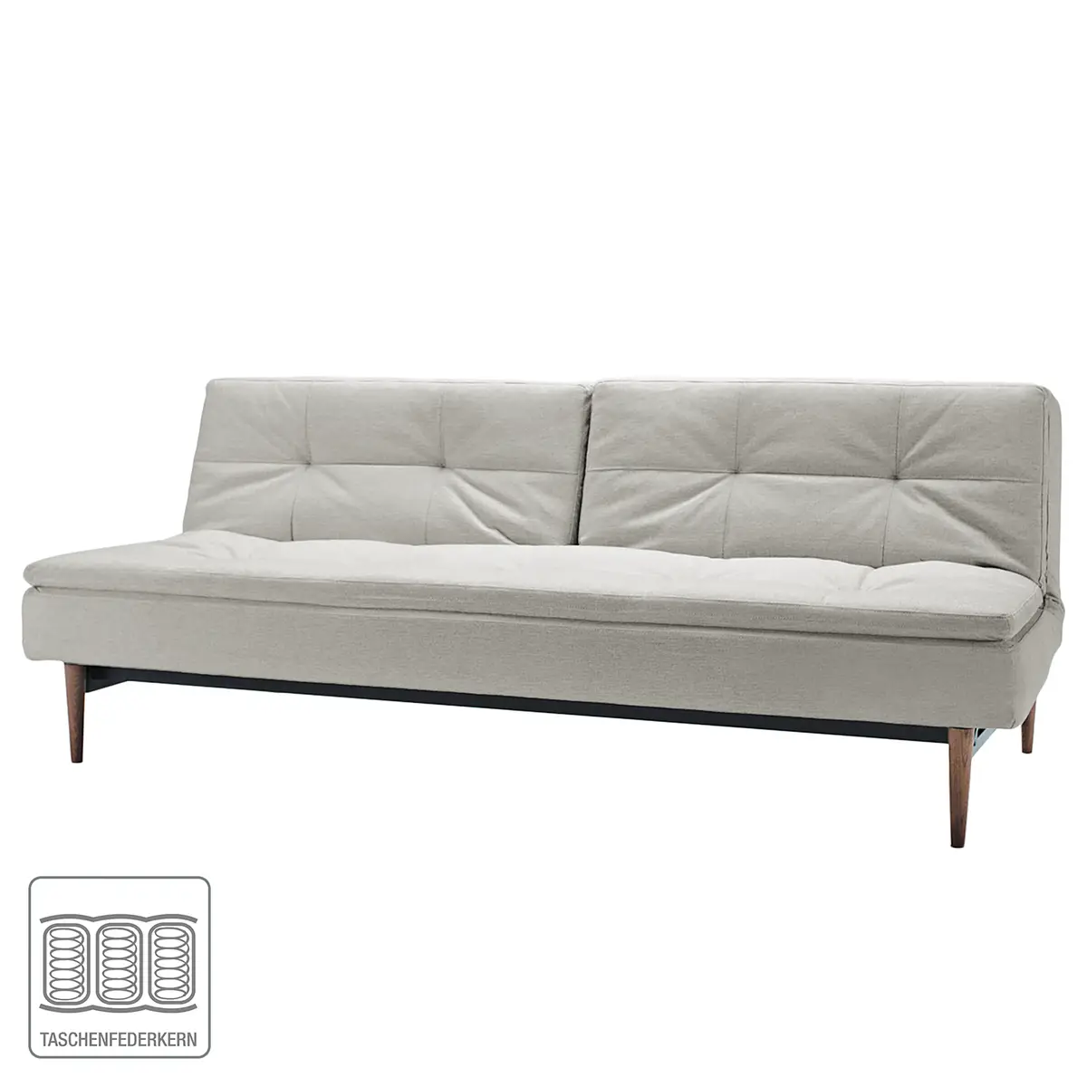 Schlafsofa III Webstoff Grau/Weiß | Grau