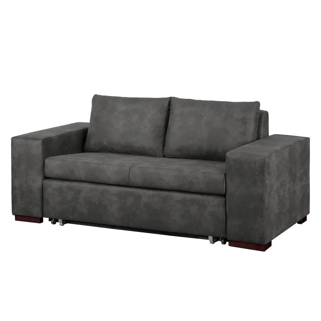 Schlafsofa Basic mit XL Armlehne | Grau
