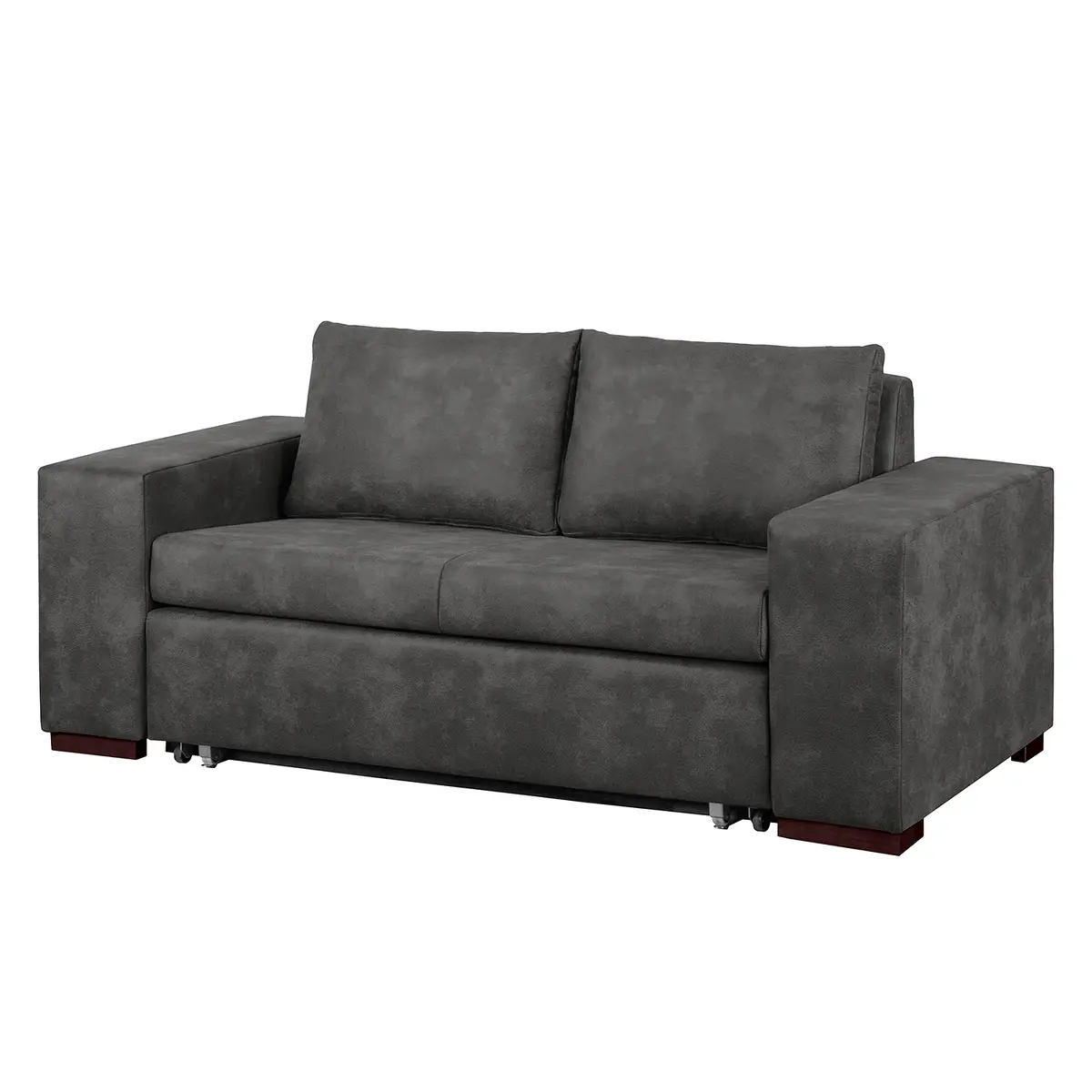 Schlafsofa Basic mit XL Armlehne | Grau