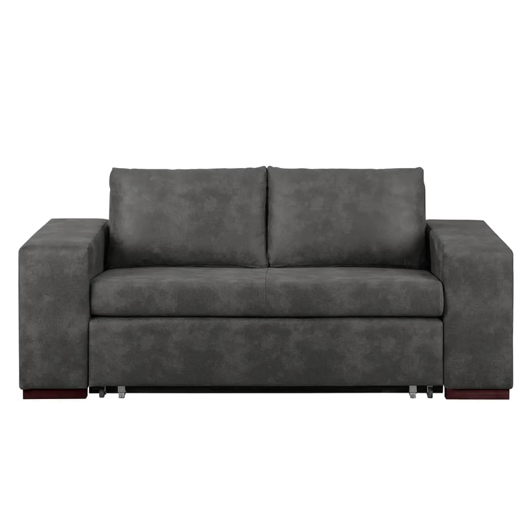 Schlafsofa Basic mit XL Armlehne | Grau