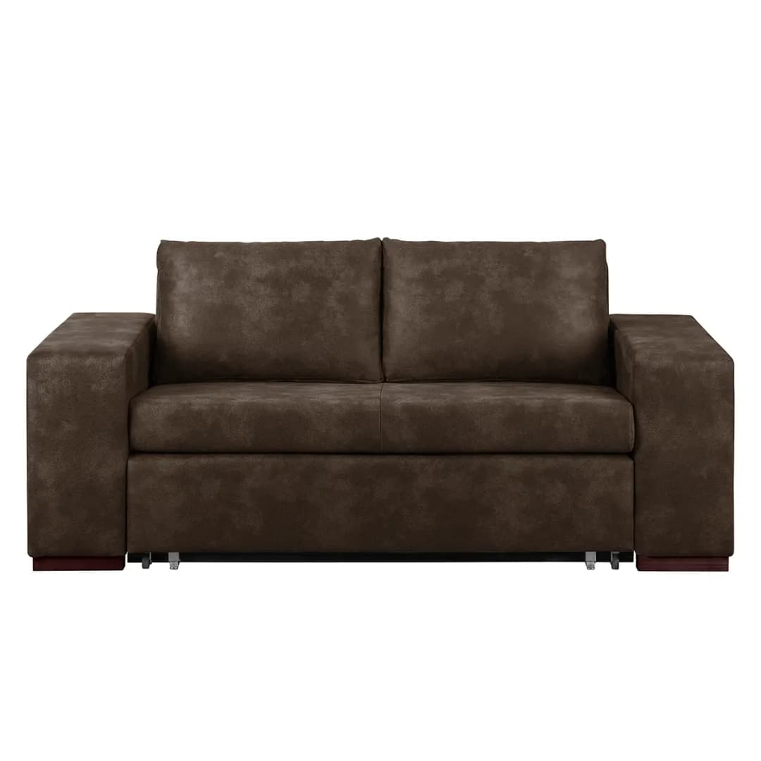 Schlafsofa Basic mit XL Armlehne | Braun