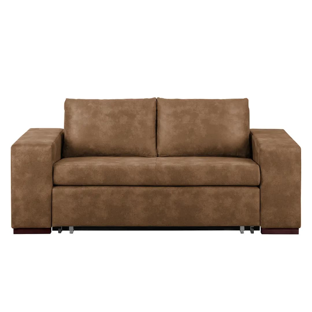 Schlafsofa Basic mit XL Armlehne | Braun