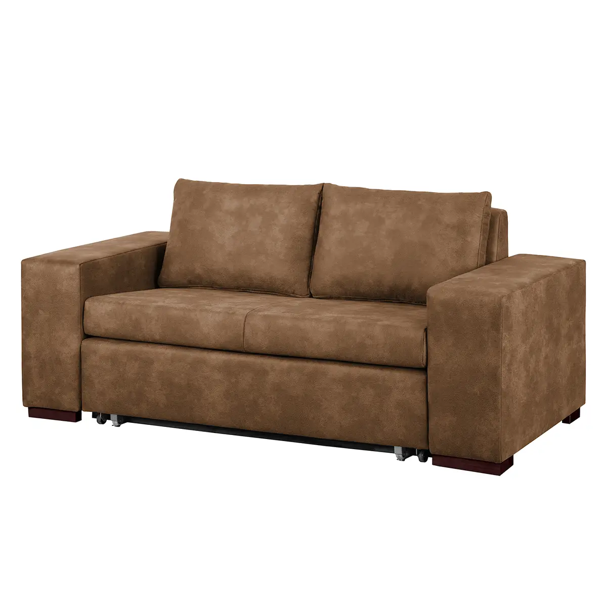 Schlafsofa Basic mit XL Armlehne | Braun