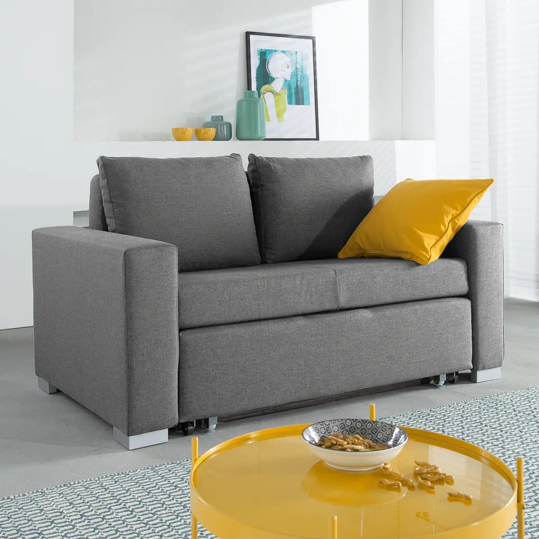 Schlafsofa Basic Grau/Grau Stoff Doran 153cm | Grau