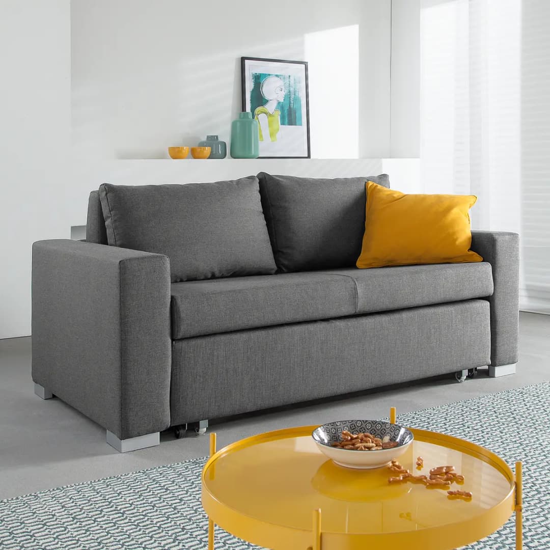Schlafsofa Basic Grau/Grau Stoff Doran 173cm | Grau