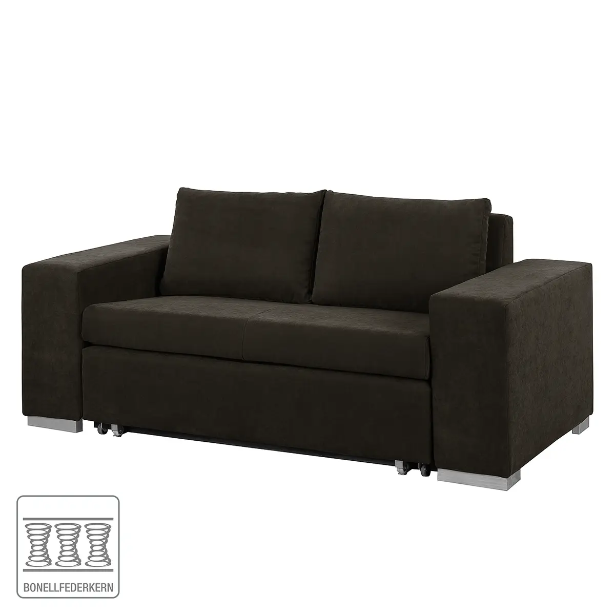 Schlafsofa Basic mit XL Armlehne | Braun