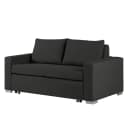 Schlafsofa Basic Schwarz/Schwarz Stoff Doran 153cm mit Schlaffunktion
