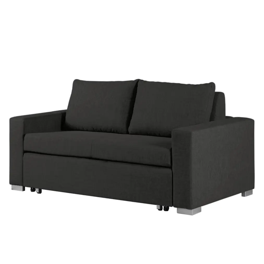 Schlafsofa Basic Schwarz/Schwarz Stoff Doran 153cm mit Schlaffunktion