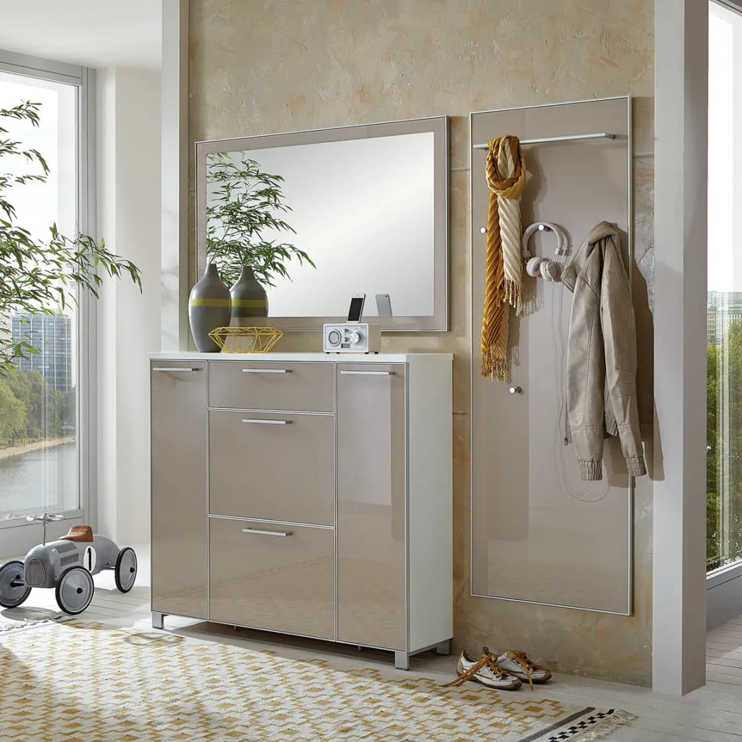 Spiegel 120 x 77cm Grau/Taupe | Grau