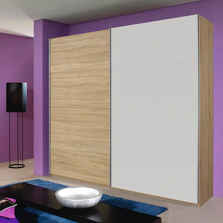 Schwebetürenschrank I 181 x 210cm Beige/Eiche Sonoma