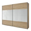 Schwebetürenschrank I 271 x 210cm Beige/Eiche Sonoma Dekor/Weiß