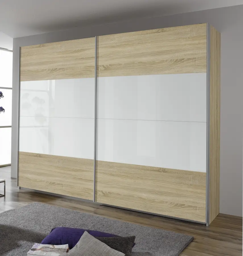 Schwebetürenschrank Quadra | Beige