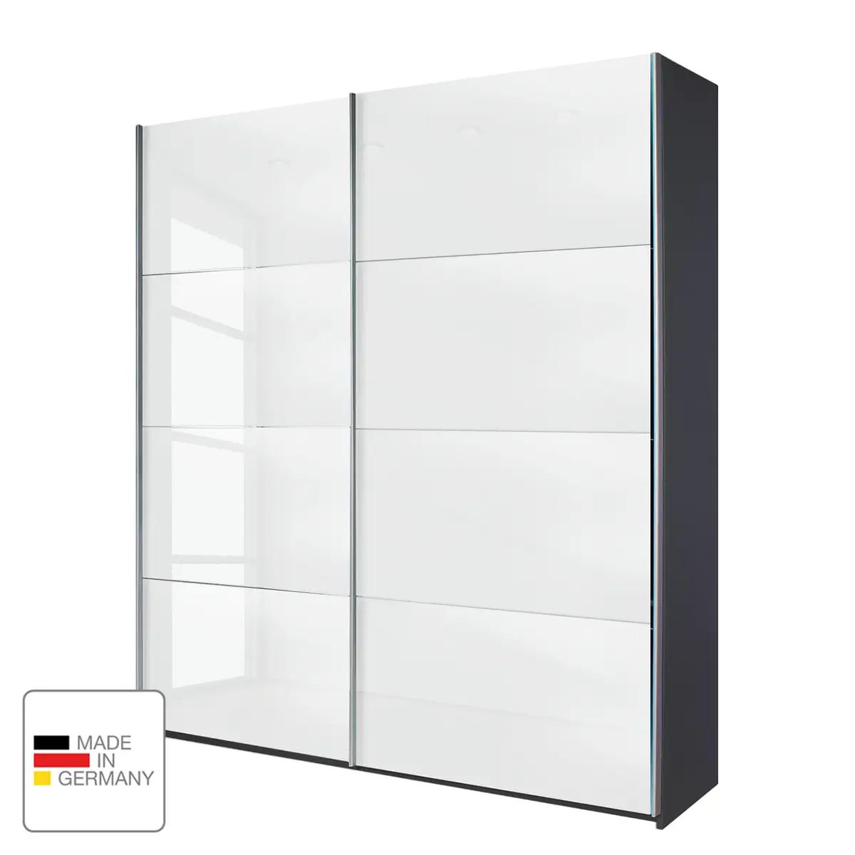 Schwebetürenschrank Quadra | Grau