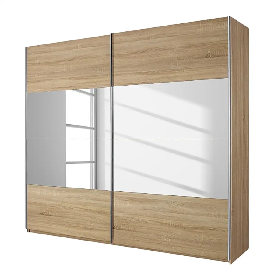 Schwebetürenschrank Quadra | Holztöne