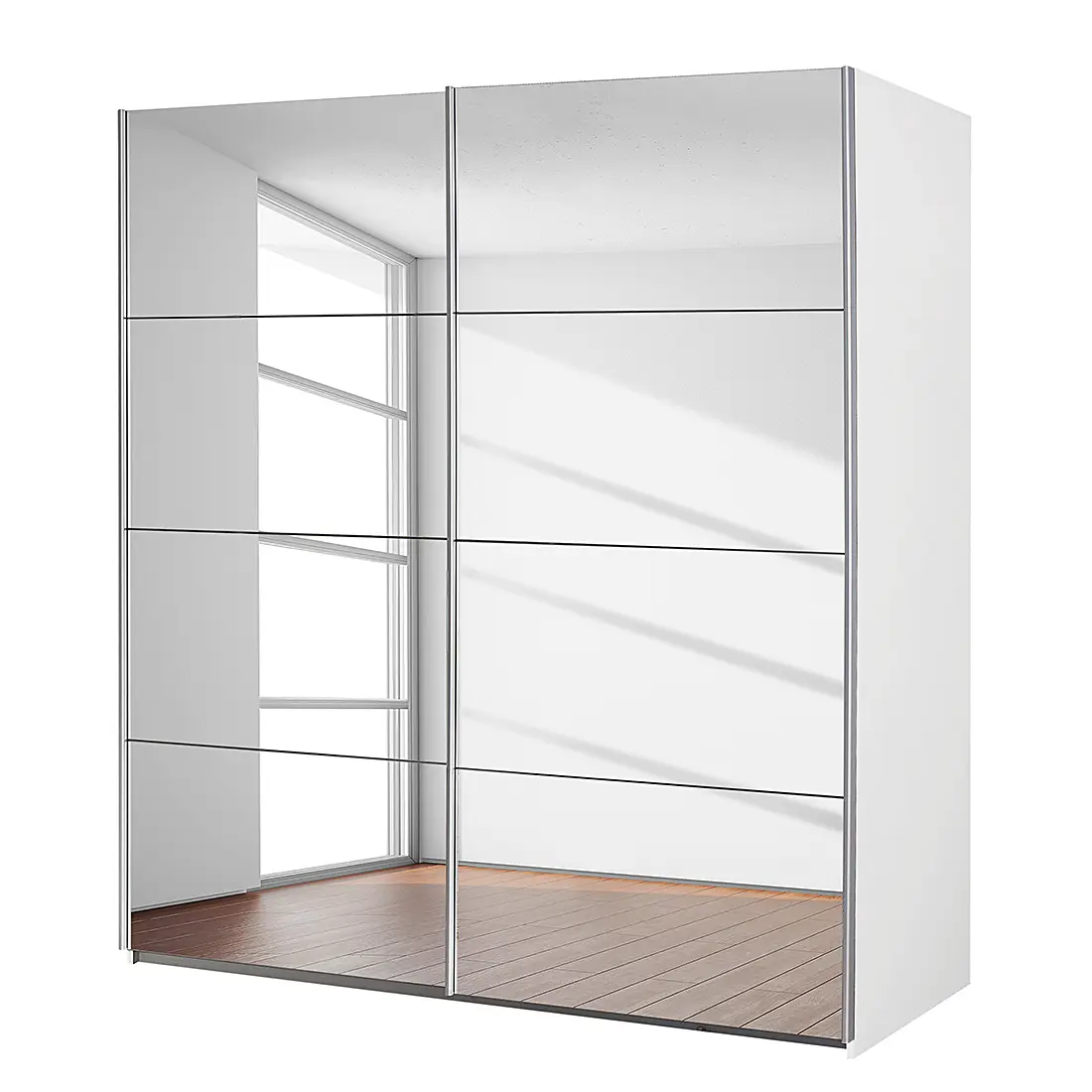 Schwebetürenschrank Subito 136cm Weiß/Alpinweiß | Weiß