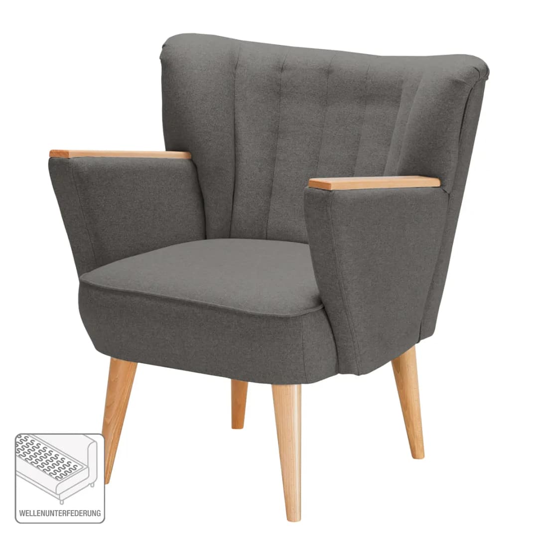 Sessel Filz Grau/Taupe | Grau