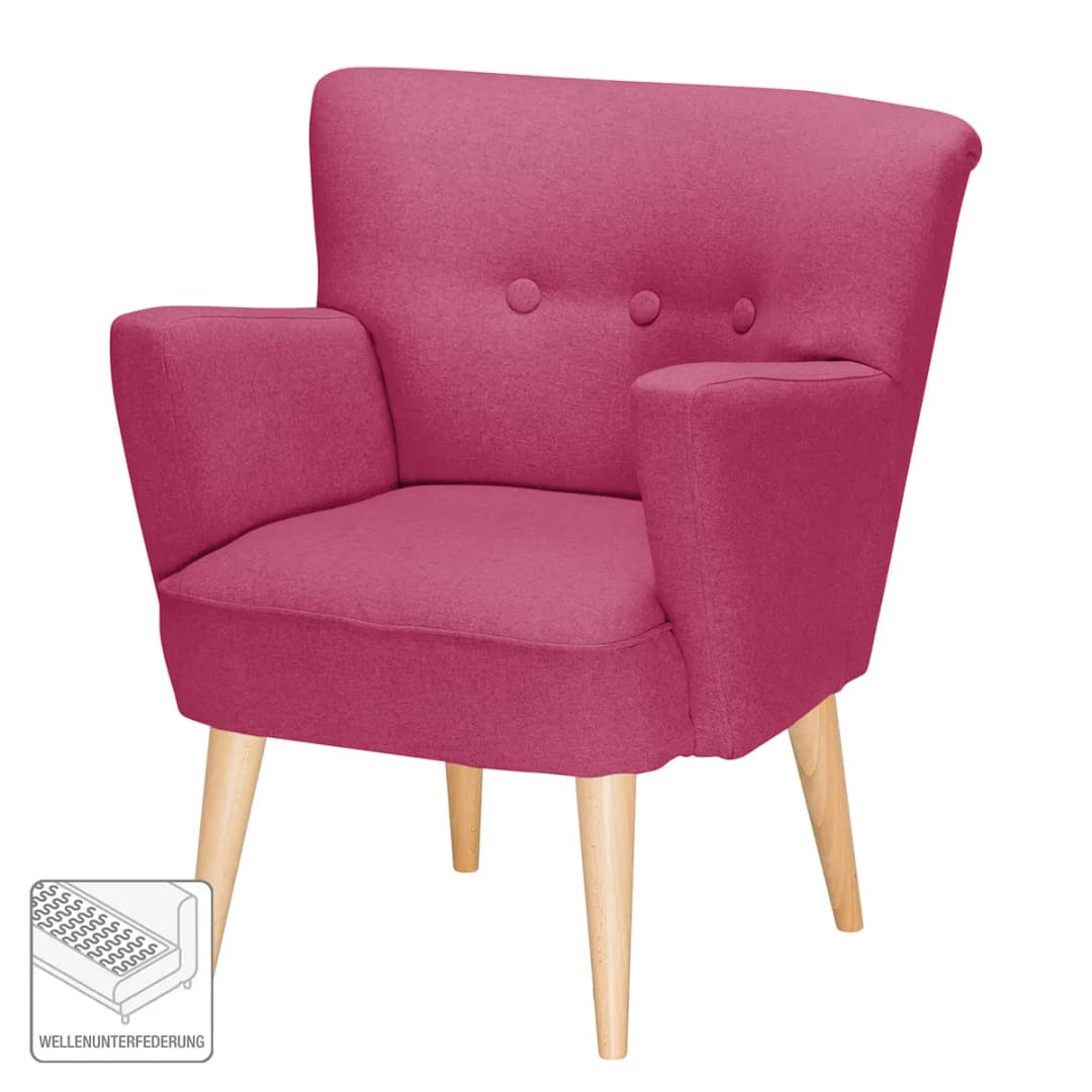 Sessel mit Armlehnen Violett/Fuchsia Webstoff Hanabi