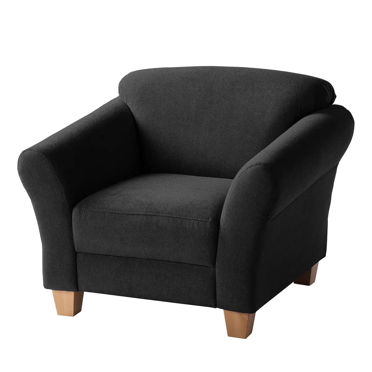 Sessel Webstoff Schwarz/Schwarz | Schwarz
